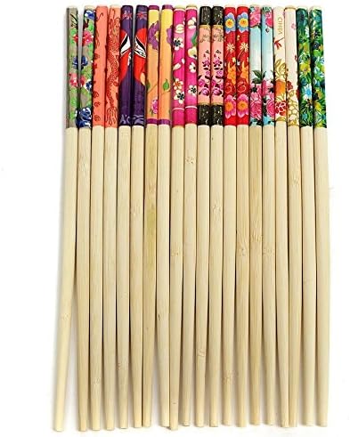 Home Product 10 Pairs Natural Bamboo Chopsticks Traditional Vintage Handmade Chinese Dinner Eco-friendly Hashi Individual Classic Wrapped