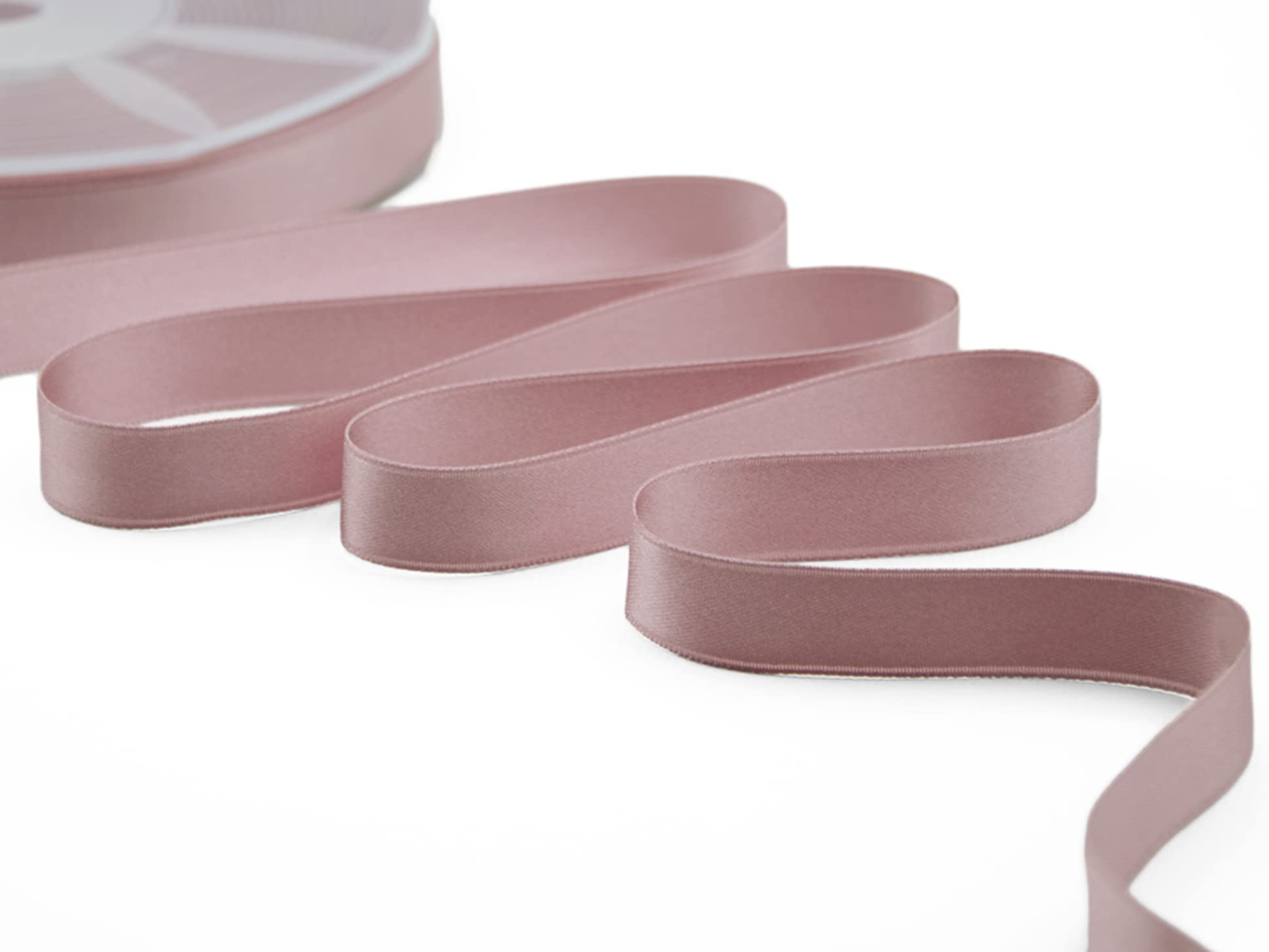 Furlanis - Double Satin Ribbon, Decoration, Gift, Christmas Packing, Wedding, Party, Made in Italy - Antique Pink, 16 mm x 25 m