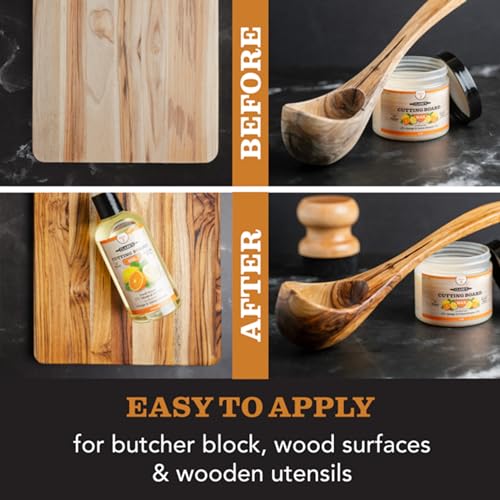 CLARK’S Cutting Board Oil and Wax Kit Set includes Food Grade Mineral