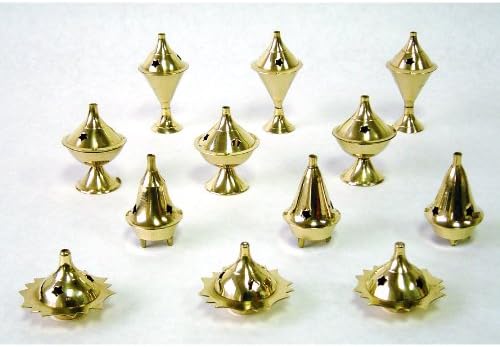 Incense Holder - Deluxe Large Brass - 3" - 4" Tall - Assorted
