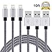 Cablex 3Pack 10FT Lightning Cable Nylon Braided Lightning to USB Cable Sync Data and Charging Cable Cord for iPhone 7/7 plus/6/6s/6 plus/6s plus, 5c/5s/5/SE, iPad 4/Air/Mini, iPad Pro, iPod Nano/Touch