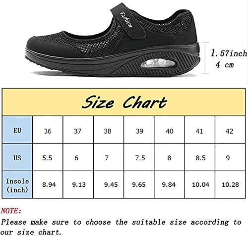 CARENURSE Women Ladies Nurse Shoes Toning Rocker Sneakers for Walking Work Fitness Red