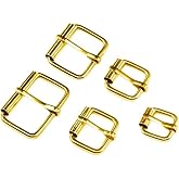 Swpeet 50Pcs 5 Sizes 1/2" 3/4" 1" 5/4" 5/8" Multi-purpose Metal Roller Buckle Ring Assortment Kit for Hardware Belt Bags Ring