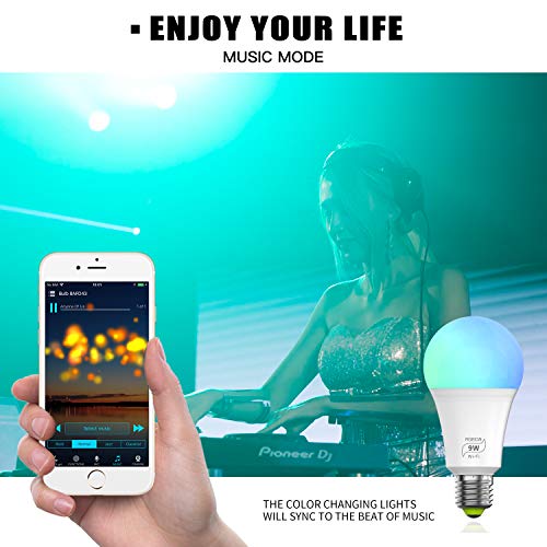 MagicLight Smart WiFi Alexa Light Bulb (No Hub Required), A19 7w (60w Equivalent) Dimmable RGBCW Color Changing LED Smart Lights, Compatible with Alexa Google Home Siri IFTTT (2 Pack) - Thumbnail 5