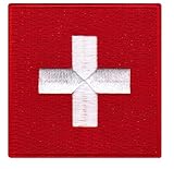 Switzerland Flag Embroidered Patch Swiss Iron-On CH National Emblem Switzerland Flag Embroidered Patch Swiss Iron-On CH National Emblem