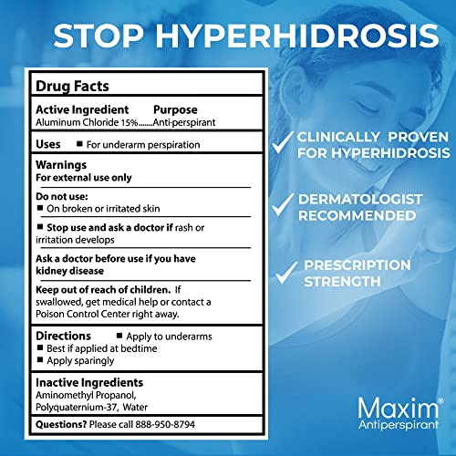 Maxim® Clinical Strength Antiperspirant for hyperhidrosis Excessive