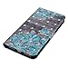 iPhone 7 Plus Case,iPhone 8 Plus Case,Flexible Detachable Wallet Scratch Resistant Protective Cover Card Holder 3D Painted Magnetic Premium PU Leather Case Pocket for Apple iPhone 7 Plus-Blue Flower