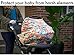 High Quality Stretchy Baby Car Seat Cover, Canopy, Nursing And Breastfeeding Cover, Kutest N’ Precious, Infinity Scarf, Stroller and Shopping Cart, Baby Carrier, Multi Use (Blue and Orange)