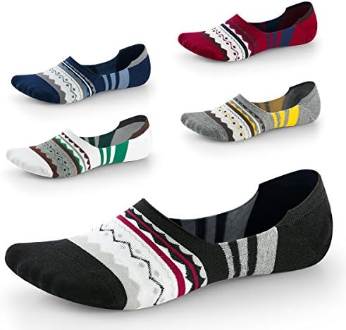 No Show Socks for Men-Low Cut with Non Slip Grip-Super Invisible Socks for Oxfords Loafers Sneakers US Size8-12 5 Pairs SEESILY (1)