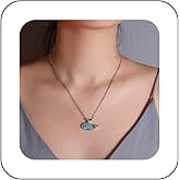 Iaceble Vintage Sapphire Whale Pendent Necklace Silver Humpback Whale Necklace Blue Crystal Whale Fish Necklace Cz Whale Choker Necklace Jewelry for Women
