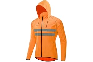 WOSAWE Packable Cycling Jacket Hooded Running Coat Lightweight Biking Windbreaker