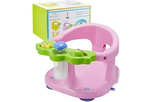 TUYEDOQE Baby Bath Seat, Infant Bath Seat, Bath Seat for Baby,Baby Bathtub Seat for Sit-Up 6-36 Months 4 Suction Cups Stability (Pink)