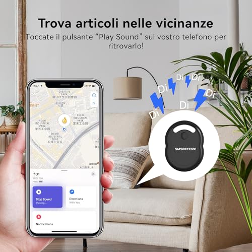 Smart Air Tracker Tag, Compatible with Apple Where Is (iOS Only), Bluetooth Find Items for Keys, Luggage, Wallets, Bags, Backpacks, Replaceable Battery (4 Black)