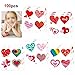Valentines Heart Tattoos(100PCS),Konsait Valentine’s Day Temporary Tattoos Red Heart Tattoos for Kids Girls Boys Valentine’s Day Party Favor Supplies Kids School Gifts Goody Bag Filler Teachers Prizes