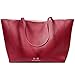 Women's Satchel Large Tote Bags - U+U Handbags Leather Shoulder Bag Top Handle Hobo Bag Shopping Work fit 15.6 inch Wine Red