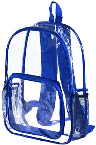 Clear Kids Students School Backpack with Padded Straps (Blue)