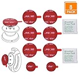 [8 Pack]- Pop 3M Socket Sticky Adhesive Replacement with 2pcs Alcohol Pads, 3M VHB Double Sided Tape for Grip Holder and Magnetic Phone car Mount