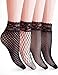 VERO MONTE 4 Pairs 4 Styles Women's Lace Fishnet Ankle Socks - Patterned Socks