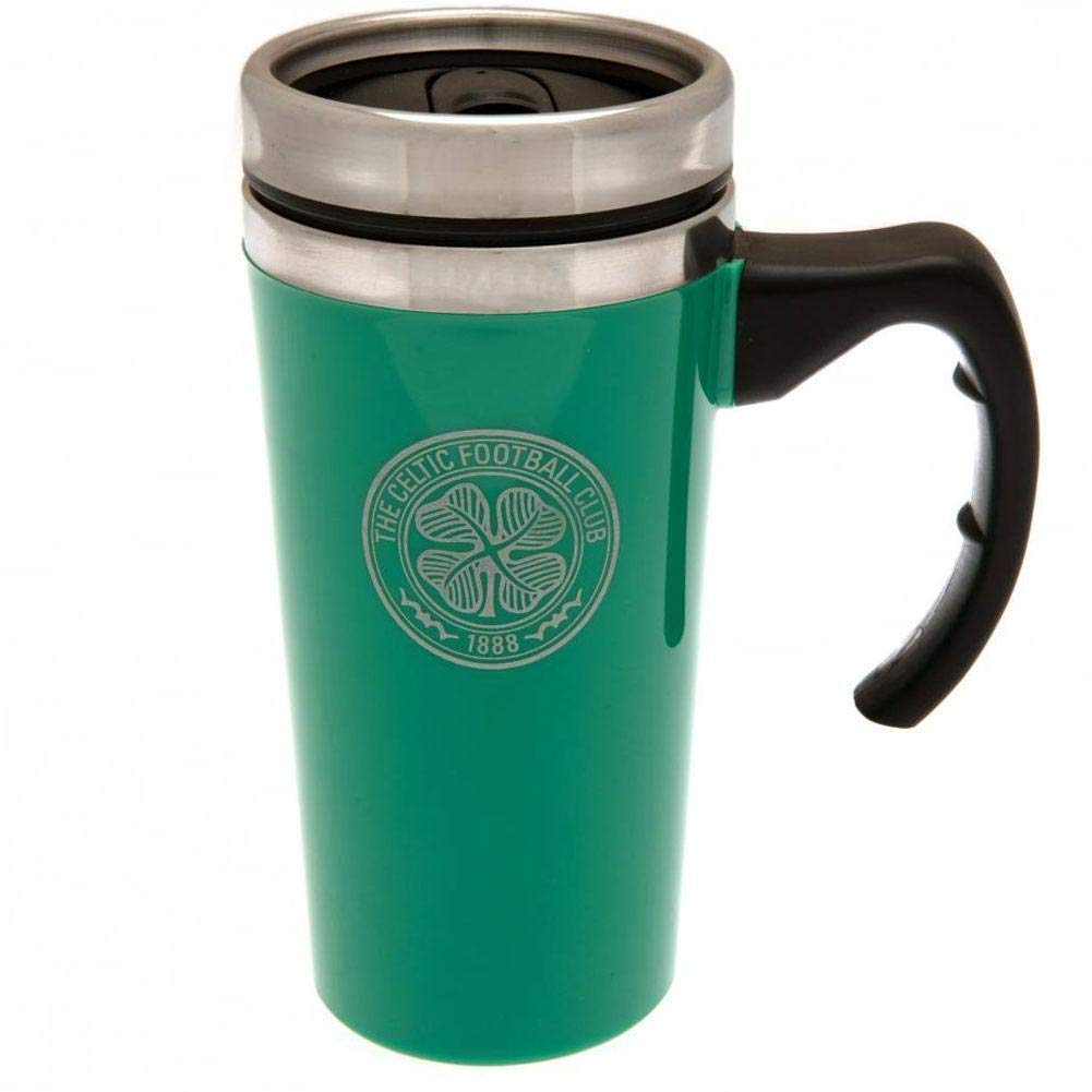 Celtic FC Official Aluminium Travel Mug (One Size) (Green)