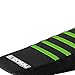 Enjoy MFG Ribbed Seat Cover for 2002-2018 Kawasaki KX 65 - All Black/Green Ribs
