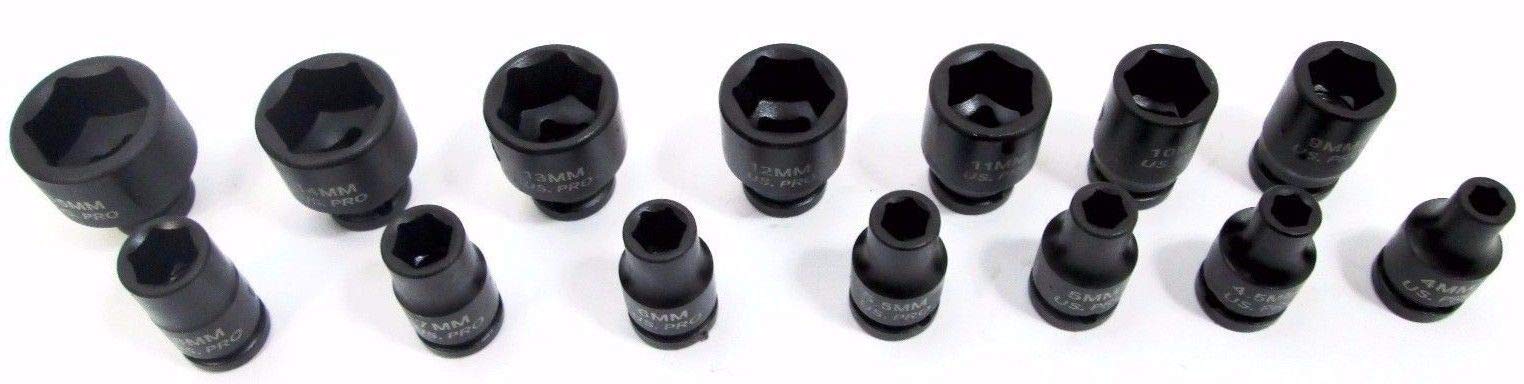 US PRO 14PC 1/4 DR 6 PT Shallow Impact SOCKETS B1429
