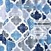 CAROMIO Shower Curtain, Geometric Quatrefoil Patterned Modern Poly-Cotton Farmhouse Fabric Shower Curtain for Bathroom, Navy/Blue/Grey, 72x72 Inches
