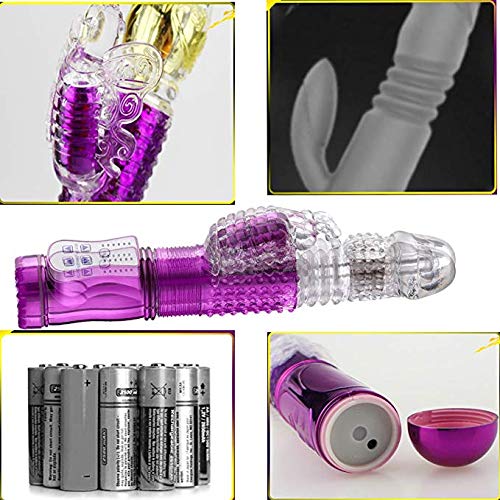 dingling372 Rabbit Toys for Women and Couples - Wireless C -litor M -assager - 12 Speeds - T -hrusting R -otating Beads - Large Size - Purple