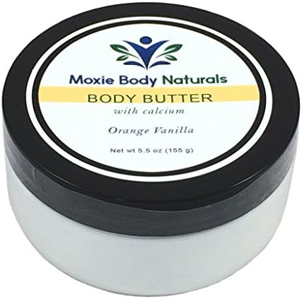 Natural Shea Butter Balm Lotion with Calcium and Vitamin A (Retinol), ORANGE VANILLA. No Parabens, Phthalates, Dyes, Gluten, or Artificial Preservatives. Made in USA, Cruelty-Free. 5.5 Oz