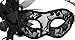 Simplicity Sheer Lace and Floral Mardi Gras Masquerade Costume Mask, 1059_Black