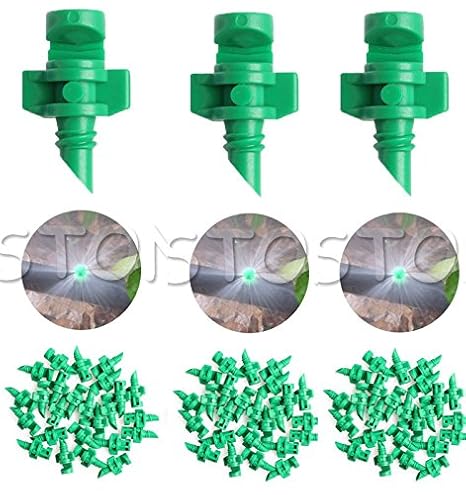 Rajiekart 180 Degree Green Drip Irrigation Accessories Plant Watering Hydroponic Aeroponic Micro Misting Emitters Dripper Sprayers 10 Pcs