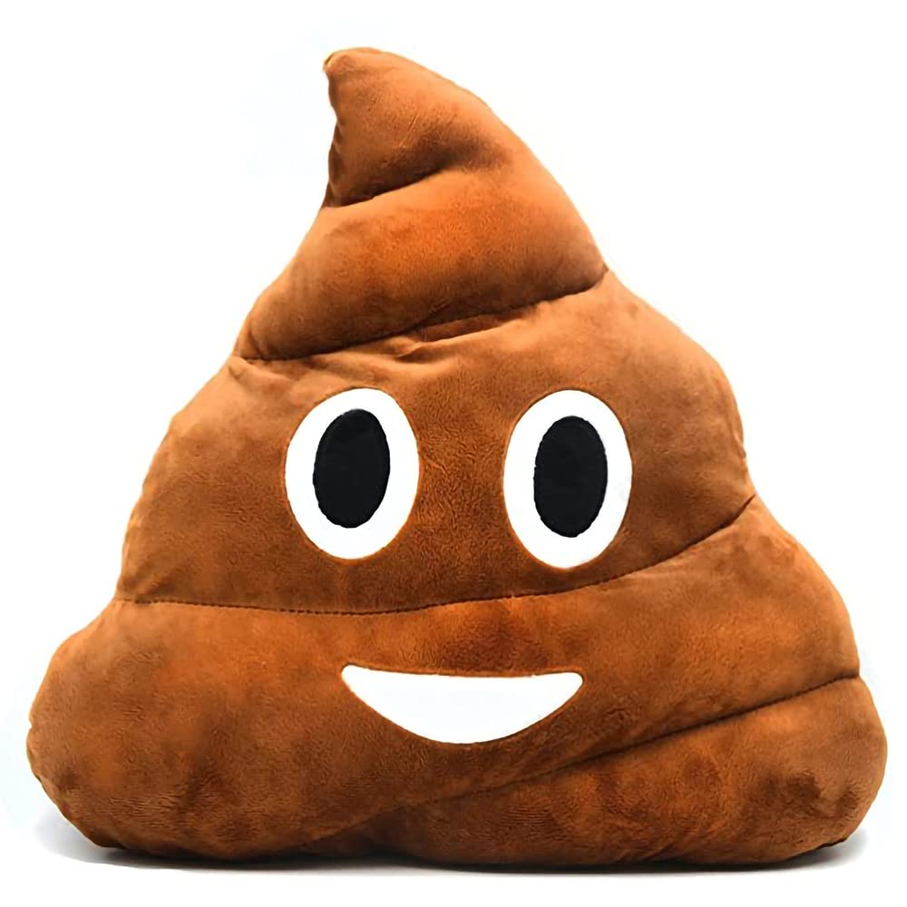 RIHUD Poop Plush Pillow Round Triangle Emotion Cushion Cute Decorative Stuffed Toy Brown Gifts for Kids and Friends (Poop) (Brown)