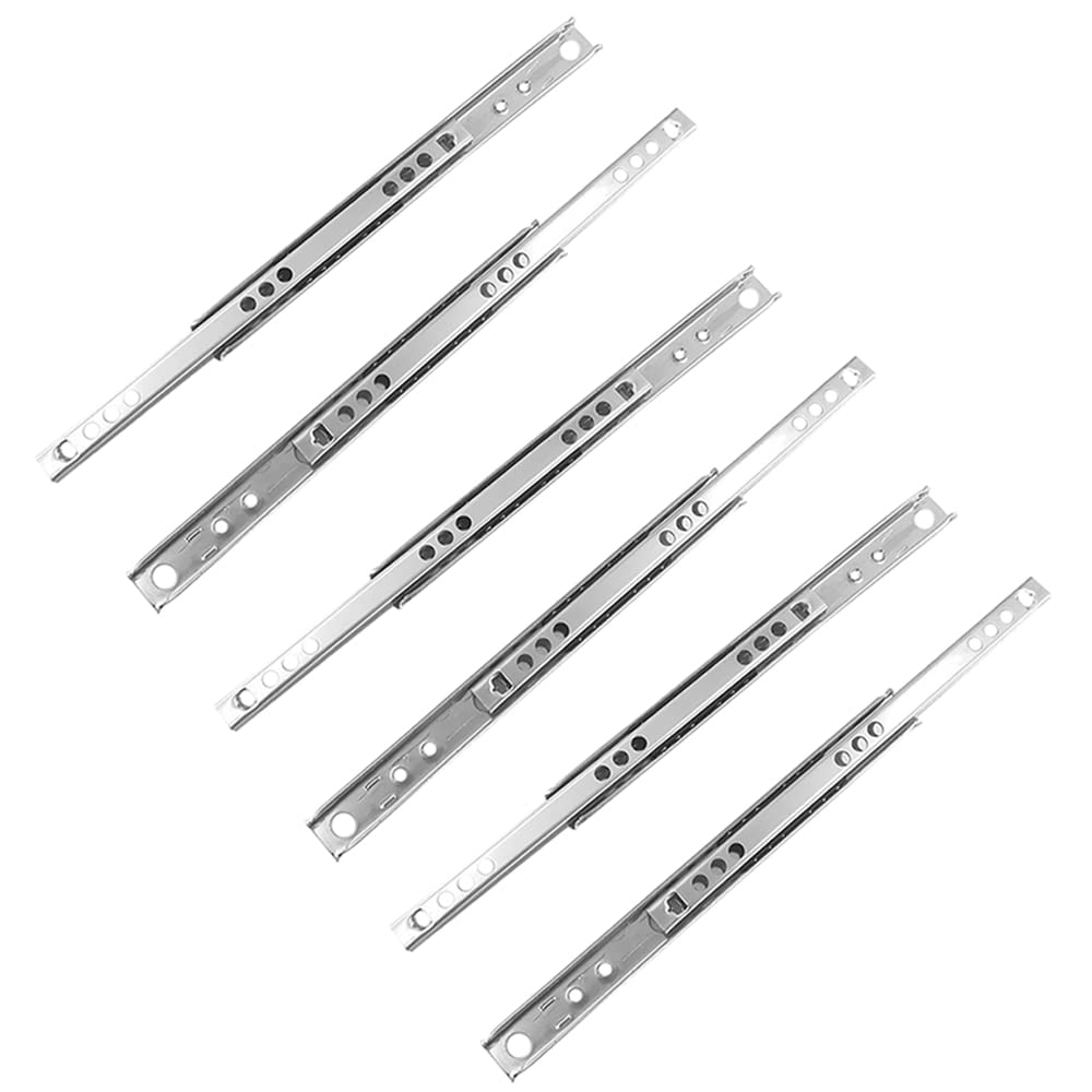 TopHomer Drawer Rail,W17mm 3Pair Metal Drawer Rail Runners Ball Bearing Drawer Rail Rail for Furniture Drawer Depth(310mm Length)