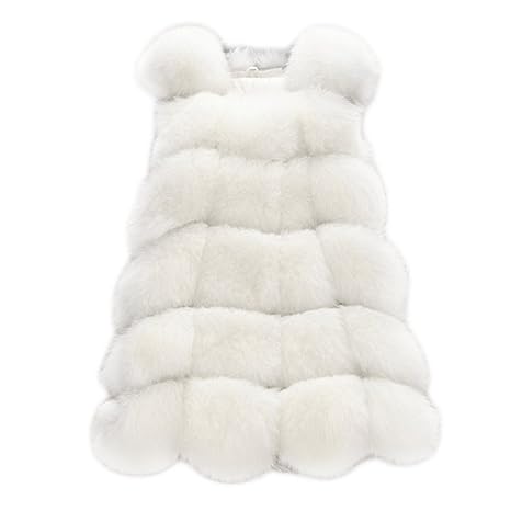 mioim Damen Jacke Kunstfur Fellweste Pelzweste Warm Winterjacke Weste Faux Pelz Lang Felljacke Oberteile