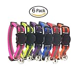 Bemix Pets Reflective Cat Collar with Bell, Set of 6, Solid & Safe, Nylon, Mixed Colors, Pet Collar, Breakaway Cat Collar (6-Pack)
