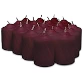 Burgundy Mulberry Scented Votive Candles - 15 Hour Long Burn Time - Textured Finish - Box of 20