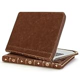 GMYLE Book Case Vintage for MacBook Air/Pro 13 inch (A1369/A1466/A1278) - Brown Crazy Horse Pattern Zipped Sleeve [Not Fit For Macbook Pro Retina 13(A1425/A1502), New Macbook Pro 13 2016(A1706/A1708)]