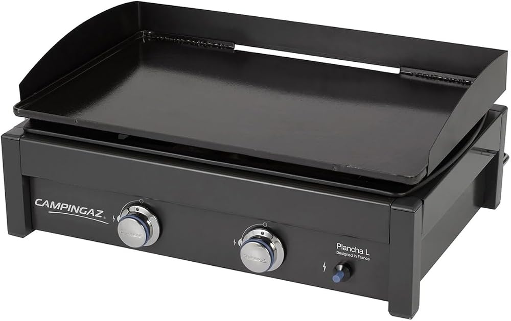 Campingaz Gas Plancha L, 2 Burner 7.5kW Portable Grill, Non-Stick Griddle
