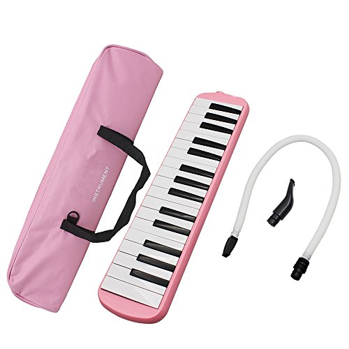 WINGONEER Portable 32 Key Melodica Student Harmonica with Bag - Pink - Thumbnail 6