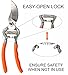 Hand Pruner Garden Shears Professional Bypass Pruner with Safety Lock Bypass Pruning Shears Tree trimmer pruner (Heavy Duty)