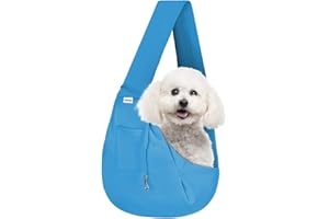 FDJASGY Small Pet Sling Carrier-Hands Free Reversible Pet Papoose Bag Tote Bag with a Pocket Safety Belt Dog Cat for Outdoor Travel