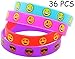 Yen Jean 36 PCS Cute Emoji Smiley Face Emoticon Rubber Wristbands Bracelets Birthday Party Favors