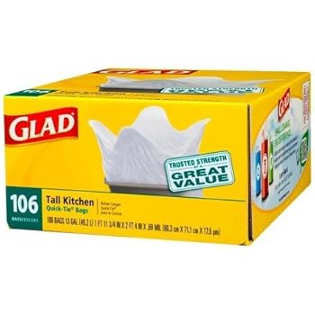 Amazon.com: Glad Tall Kitchen Quick-Tie Trash Bags 13 gal ...