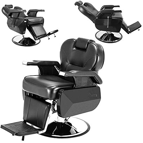 Barber Chair Reclining-Swivel Hydraulic Salon Chairs for Hair Stylist All Purpose Beauty Barber Salon Chair (Recliner Barber Chair) - Thumbnail 4