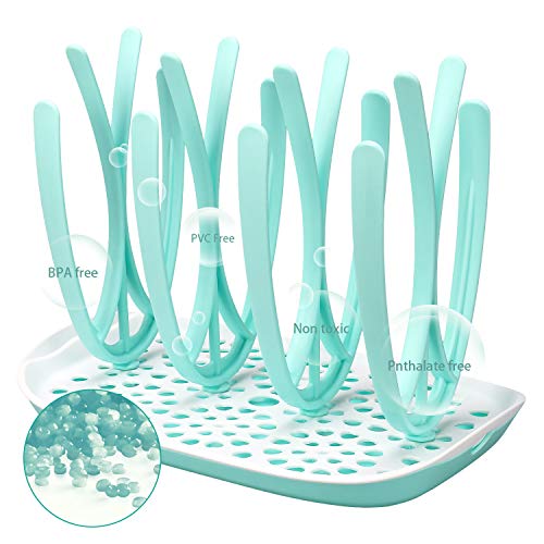 Bottle Drying Rack and Dish Dryer BFA Free, Baby Bottle Nipple Shelf Cup Holder and Feeding Bottles Drying Holder for Toddler Infants