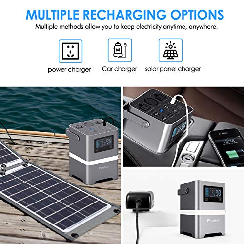 PRYMAX Portable Generator, 231Wh Portable Power Station with Touch-Screen Button&Mood Lighting,110V/200W Pure Sine Wave 2 AC Outlets,QC3.0 USB, Solar Generator for Home Use Camping Travel - Thumbnail 3