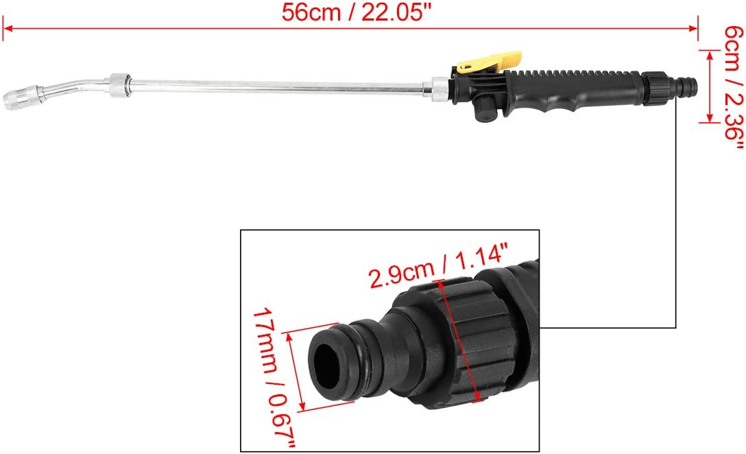 X AUTOHAUX 56cm Length High Pressure Water Spray Gun Nozzle Adjustable Cleaning Tool for Car Washing: Automotive