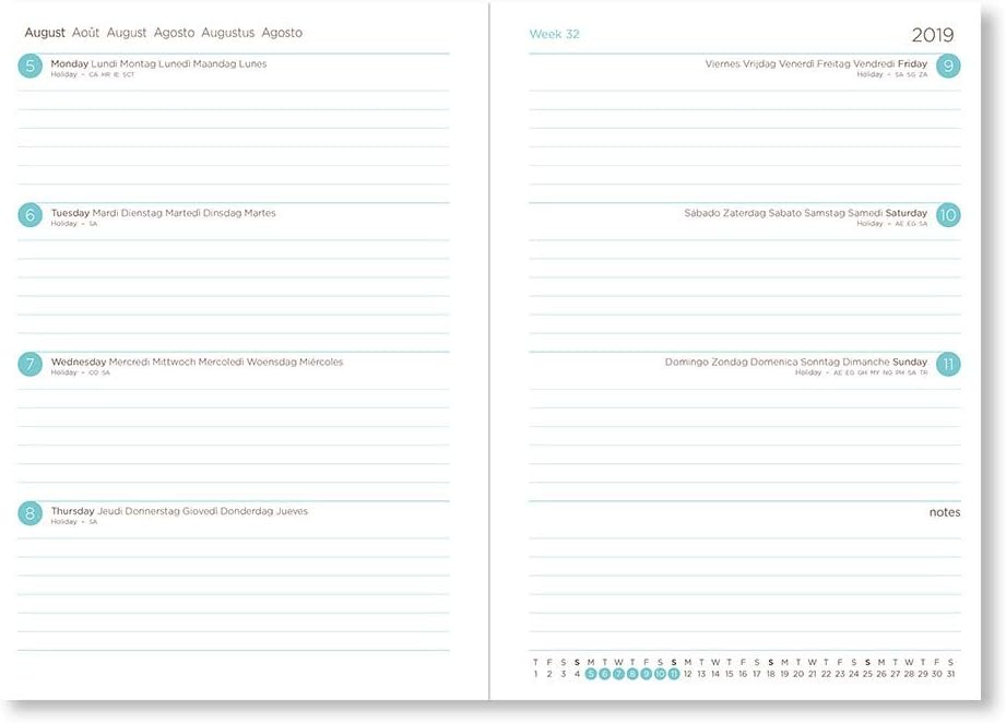 Letts A6 Chevron Week to View 19/20 Academic Diary Blue,20-031113, blau - Image 3