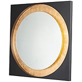 ET2 Floating 28W 1 LED Square Mirror 31.5 Inch Wide by 31.5 Inch High with Gold Leaf/Black Finish