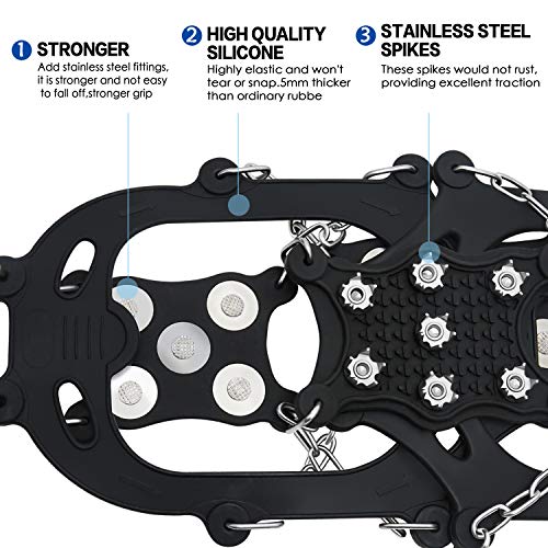 EnergeticSky Ice Cleats Spikes Crampons and Tread for Snow & Ice,The Only Innovative Design on Amazon,Attaches Over Shoes/Boots for Everyday Safety in Winter,Outdoor,Slippery Terrain. (Large) - Thumbnail 3