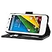Moto G Case, Abacus24-7 Motorola Moto G Wallet Case, Leather Moto G Flip Cover with Card Holder and Kickstand - Black Flip Case for Motorola Moto G (1st Gen) Phone